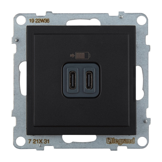 SUNO. Зарядное устройство USB 2 выхода Тип С - Тип С Цвет 