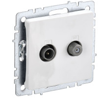 IEK BRITE BASE Белый Розетка двойная TV+SAT РТВ/РСп12-БрБ