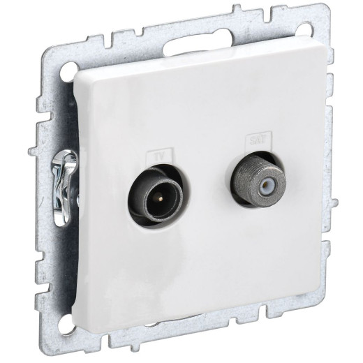 BRITE Роз. двойная TV+SAT РТВ/РСп12-БрБ бел. IEK