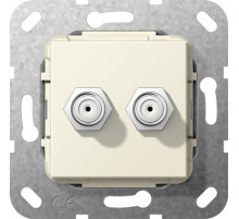 Gira S-55 Крем глянц Гнездо SAT F 2 местн.