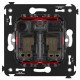 Розетка в стену, 2P+E, с з/ш, Avanti, красный квадрат