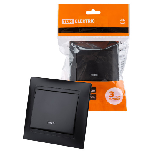 Выключатель 1 кл. с подсветкой 10А графит 