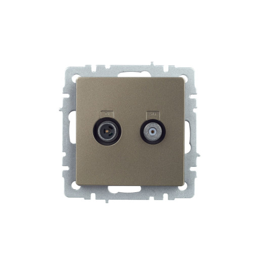 BRITE Роз. двойная TV+SAT РТВ/РСп12-БрШ шамп. IEK