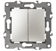 ЭРА 12-1104-15 Выключатель двойной, 10АХ-250В, IP20, Эра12, перламутр (10/100/2500)