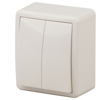 ЭРА Выключатель Эксперт 11-1204-02 двойной 10АХ-250В IP20 ОУ слоновая кость