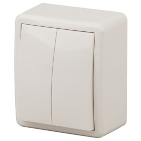 ЭРА Выключатель Эксперт 11-1204-02 двойной 10АХ-250В IP20 ОУ слоновая кость