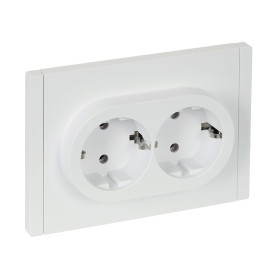 IEK FORTE&PIANO Белый Розетка 2-я с/з безвинтовое крепление 16А FP224