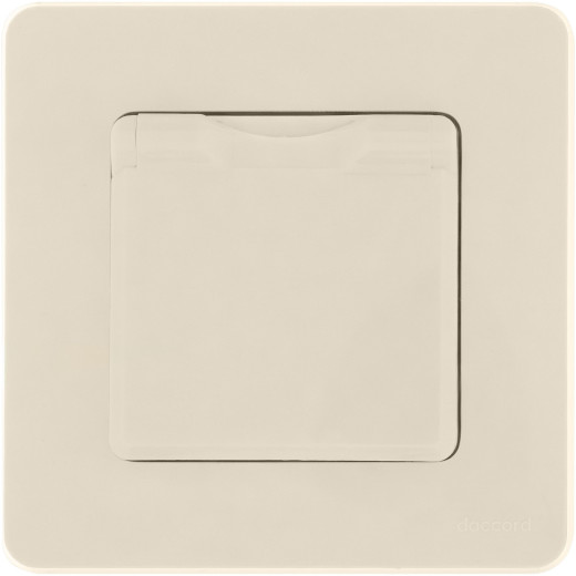 Розетка с заземлением IP44 - Legrand/Daccord Inspiria - со шторками с защитной крышкой 16А 250В винтовые зажимы - слоновая кость