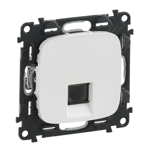 Valena ALLURE.Телефонная розетка RJ11 одиночная.С лицевой панелью.Белая