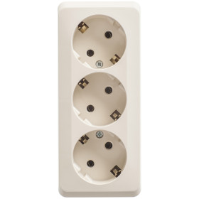 Systeme Electric Этюд наруж Крем Розетка 3-ая с/з без шторок 16А 250B