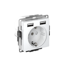 Systeme Electric AtlasDesign Лотос Розетка 16А с 2 USB A+A, 5В/2,4А, 2х5В/1,2А, механизм