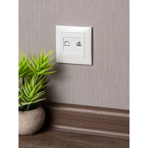 Валенсия розетка телефонная RJ-11 1-местная белая EKF PROxima