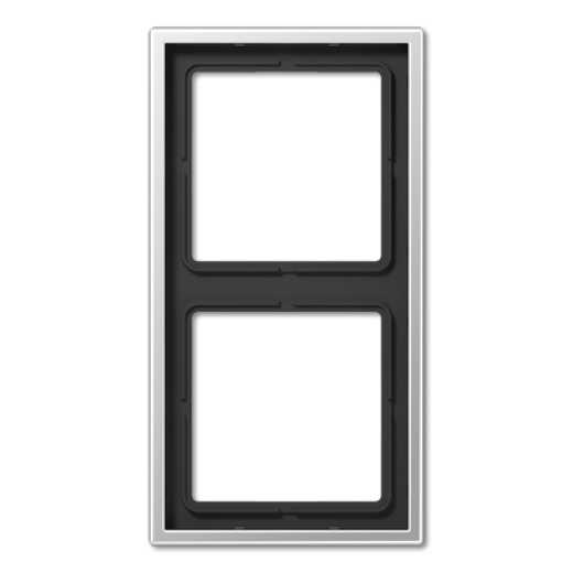 Рамка для вертикальной и горизонтальной установки, 2 поста, металл, алюминий, Aluminium