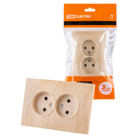 TDM Розетка двойная 2П 10А 250В сосна 