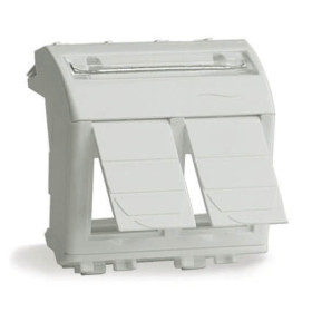 DKC Brava Адаптер для 2-х информационных разъемов Systimax, белый, 2мод