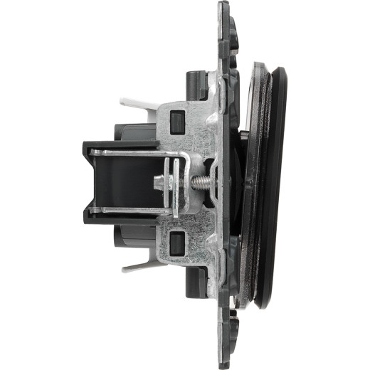 Valena ALLURE.Выключатель 10АХ 250В с лицевой панелью.Безвинтовые зажимы.Антрацит