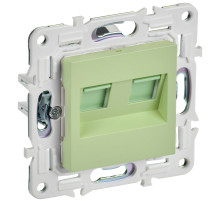 IEK SKANDY Мятный Розетка компьютерная двойная RJ45 кат.5E SK-K03G