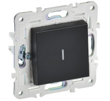 IEK SKANDY Черный Выключатель 1-клавишный с индикацией 10А SK-V07Bl