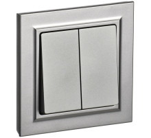 IEK BRITE Сталь Выключ. 2-кл. 10А в сборе ВСР10-2-0-БрС