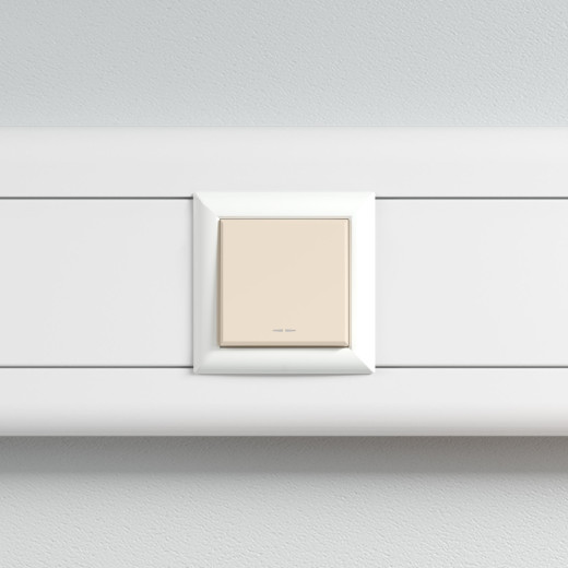 Кнопка одноклавишная модульная, Avanti, ванильная дымка, 2 модуля