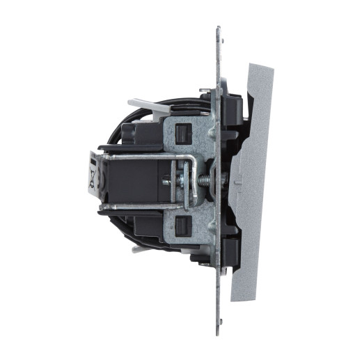 SUNO. Выключатель двухклавишный 10АХ 250В с подсветкой/индикацией. Безвинтовые зажимы. Цвет 