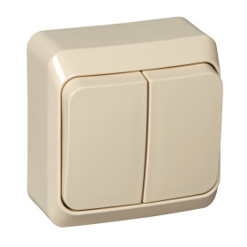 Systeme Electric Этюд наруж Крем Выключатель 2-клавишный