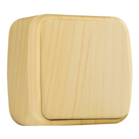 EKF Basic Минск Светлое дерево Выключатель 1-кл, 10А, ОП.