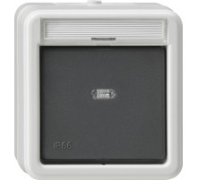 Gira Выключатель сподсветкой и полем для надписи 2-полюсный IP66