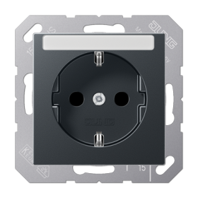 JUNG Розетка SCHUKO® 16A 250V с полем для надписи термопласт матовый антрацит