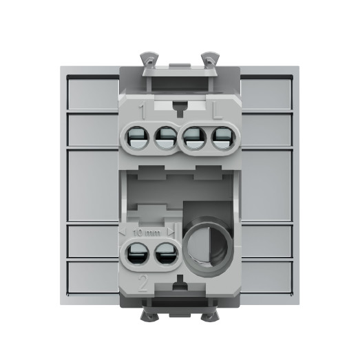 Переключатель одноклавишный модульный, Avanti, закаленная сталь, 2 модуля