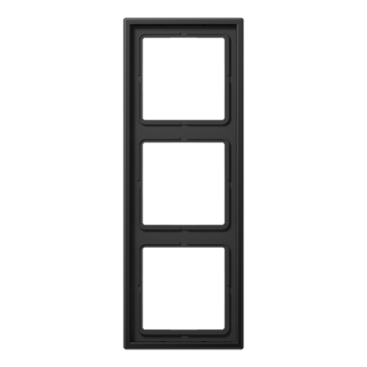 Рамка для вертикальной и горизонтальной установки, 3 поста, металл, dark, Aluminium