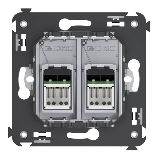Компьютерная розетка RJ-45 в стену, кат.6 двойная,