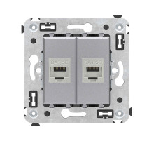 DKC Avanti Компьютерная розетка RJ-45 без шторки в стену, кат.5e двойная экранированная, 