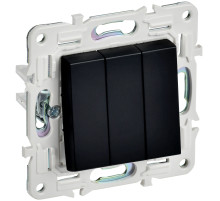 IEK SKANDY Черный Выключатель 3-клавишный 10А SK-V11Bl