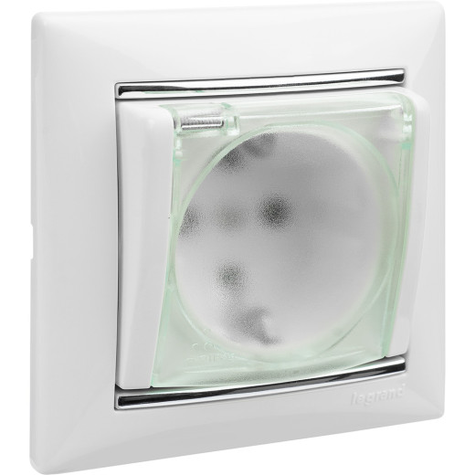 Розетка с заземлением IP44 - Legrand Valena - со шторками с защитной крышкой 16А 250В винтовые зажимы - белый