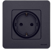 Legrand/Daccord INSPIRIA Антрацит Розетка 2К+З со шторками - немецкий стандарт - 16 А - 250 В.