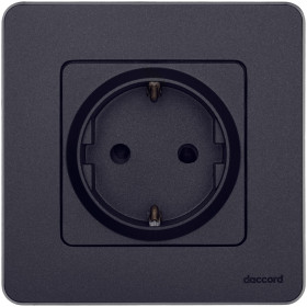 Legrand/Daccord INSPIRIA Антрацит Розетка 2К+З со шторками - немецкий стандарт - 16 А - 250 В.