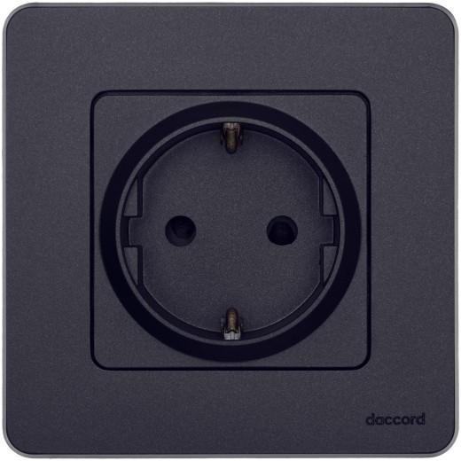 Розетка с заземлением - Legrand/Daccord Inspiria - со шторками 16А 250В винтовые зажимы - антрацит
