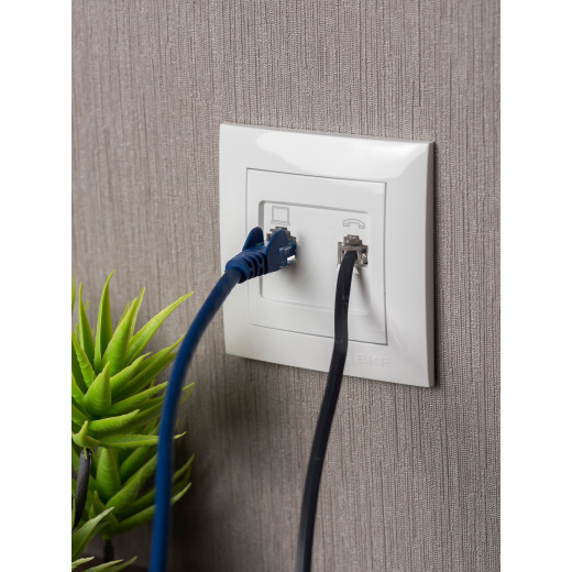 Валенсия розетка RJ-45+RJ11 2-местная белая EKF PROxima