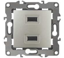ЭРА 12-4110-15 Устройство зарядное USB, 230В/5В-2100мА, IP20, Эра12, перламутр (6/60/1920)