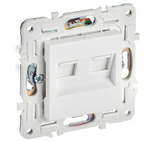 IEK SKANDY Арктический белый Розетка компьютерная двойная RJ45 кат.5E SK-K03W