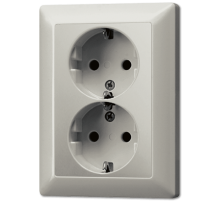 JUNG Штепсельная розетка SCHUKO 16A 250V~ сдвоенная благородная сталь