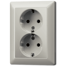 JUNG Штепсельная розетка SCHUKO 16A 250V~ сдвоенная благородная сталь