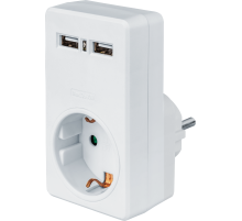 Navigator Адаптер 61 699 NAD-USB02-1E-C-WH с/з 1 гн. USB2.1A