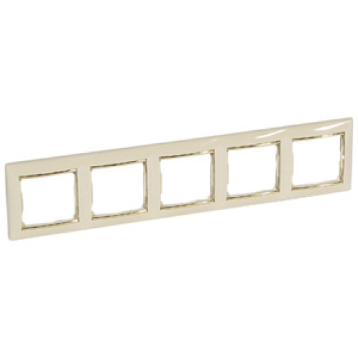 Рамка 5 постов - Legrand Valena - слоновая кость/золотой штрих