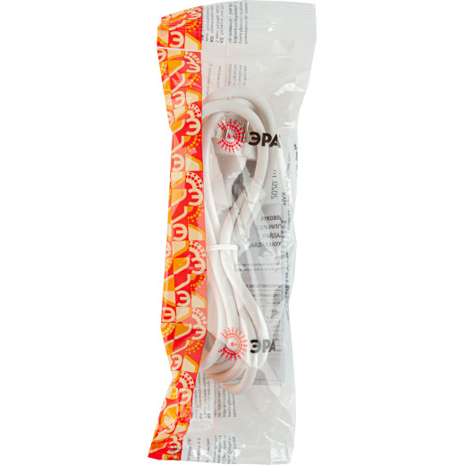 Шнур сетевой с вилкой ЭРА  UX-2x0,75-1,5m-W ПВС 2x0,75мм2 1,5 м белый