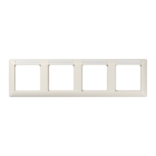 Рамка 4-кратная горизонтальная с полем для надписи слоновая кость