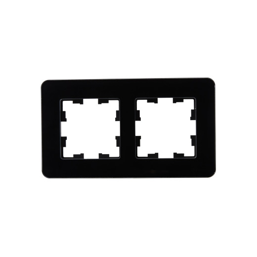 BRITE Рамка 2-мест. РУ-2-2-Бр стекло черн. RE IEK