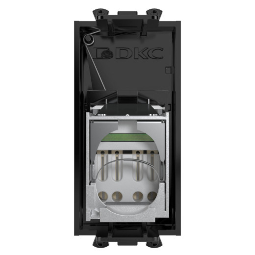 Компьютерная розетка RJ-45 модульная, кат.6 экранированная, Avanti, черный квадрат, 1 модуль