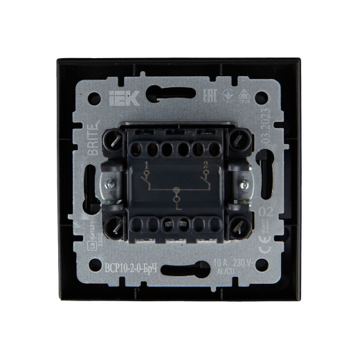BRITE Выключ. 2-кл. 10А в сб. ВСР10-2-0-БрЧ черн. IEK